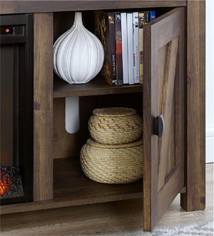 Electric Fireplace TV Console Shelves with Storage Space