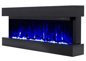 Chesmont Electric Wall Mount Fireplace with Blue LED Blames