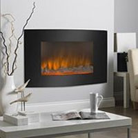Wall-Mounted Fireplace in Living Room