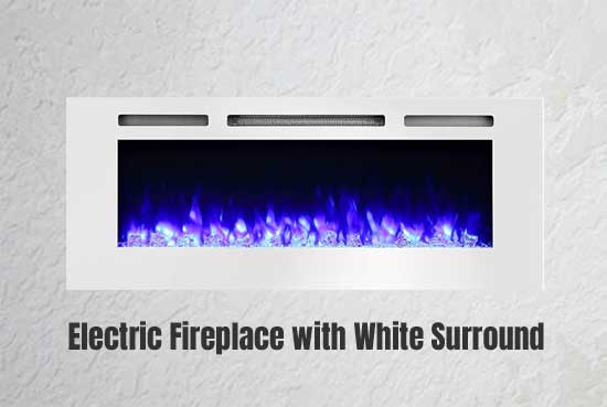 Color Changing Electric Fireplace in White