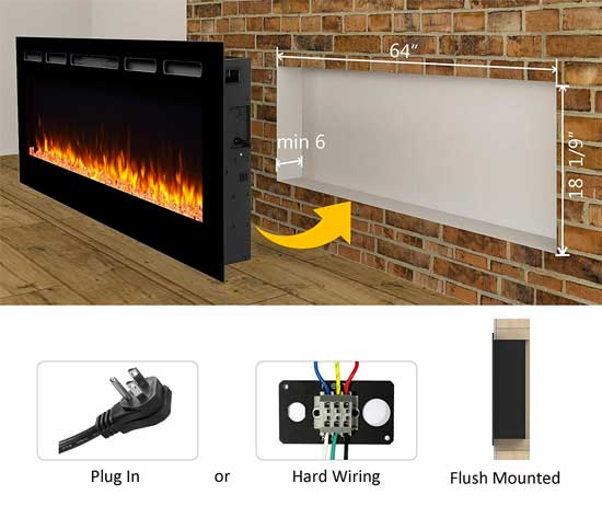 How to Install a Color Changing Electric Fireplace Recessed into a Wall, Either Using Wall Outlet or Hard Wired