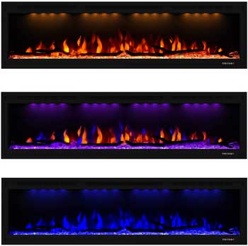Color Changing Flames in LED Electric Fireplace