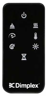 Dimplex Electric Fireplace Remote Control - Controls Flame Color, Brightness, Heat, Fan and Automatic Timer