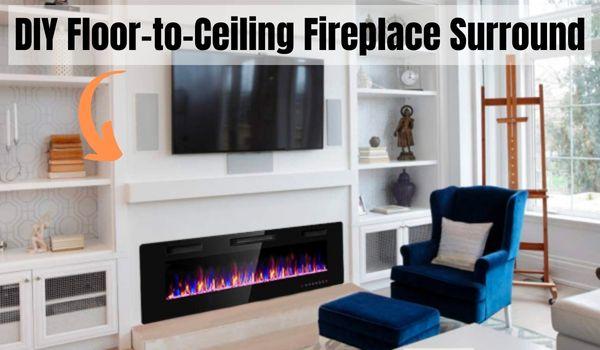 DIY Floor-to-Ceiling Fireplace Mantel Surround with Bookcases. You can Build it Yourself
