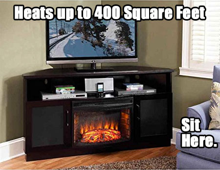 Electric Corner Fireplace with Heat