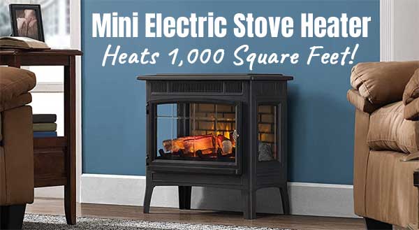 Low-Price, Portable Duraflame Electric Stove Heater Warms Up to 1,000 Square Feet