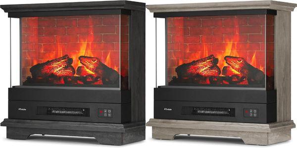 Turbro Firelake Portable Electric Fireplace with Color-Changing Flames