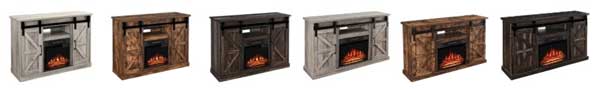 Vintage Fireplace Cabinet Colors Include Rustic Brown, Espresso and Grey Wood