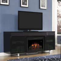 Black Fireplace Media Console with Entertainment Center