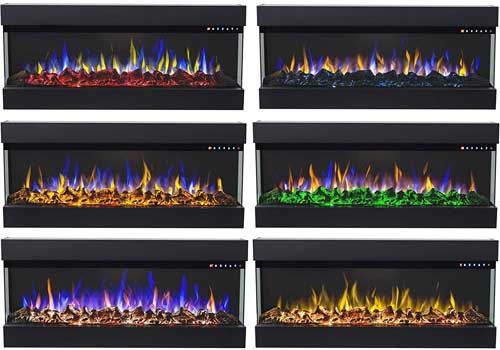 Flame Color Effects on Regal Flame Linear Fireplace