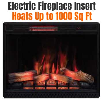 Classic Flame Infrared Electric Fireplace Insert Heats Up to 1000 Square Feet