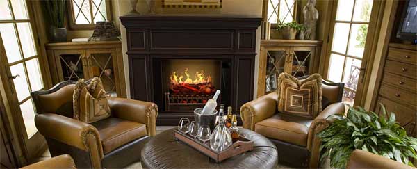 MagikFlame Electric Fireplace and Mantel Set with real-looking flames, heat and sound