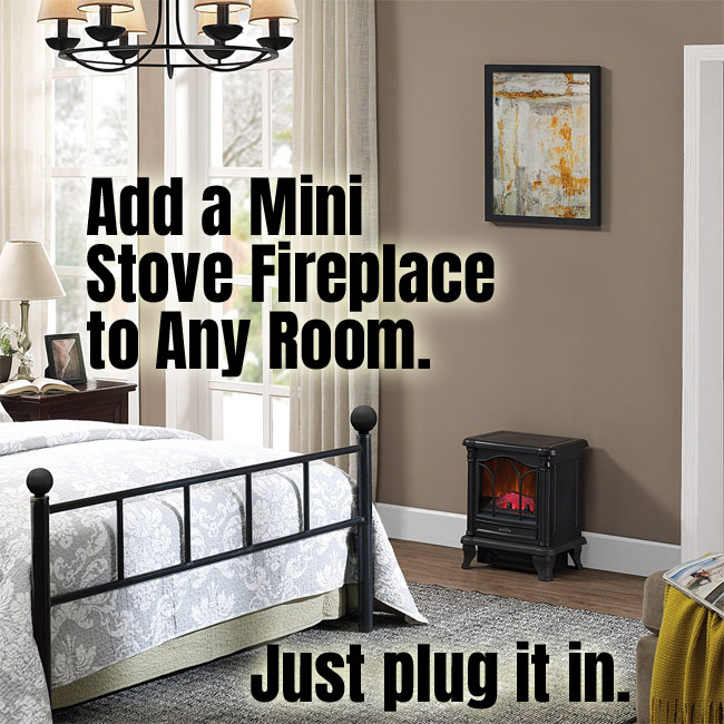Mini Electric Stove Fireplace Can Heat 400 Square Feet with Just an Electrical Outlet