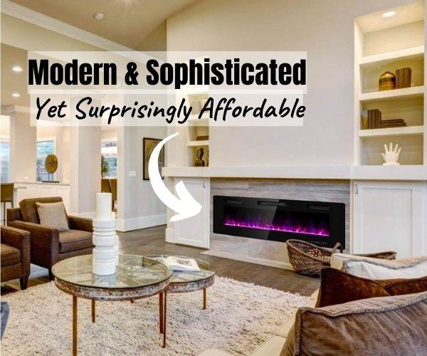 Modern Sophisticated Electric Wall Mount Fireplace - Yet Surprisingly Affordable