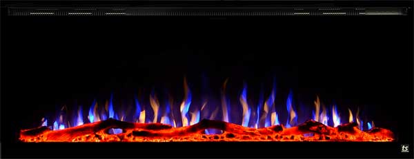 Multicolor Electric Fireplace with Realistic Flames, Heat Option and Easy Installation
