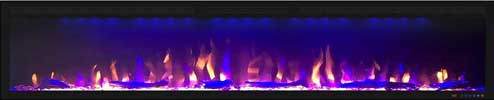 Mystflame Slim Fireplace with Long, Narrow Shape, Recesses into Wall