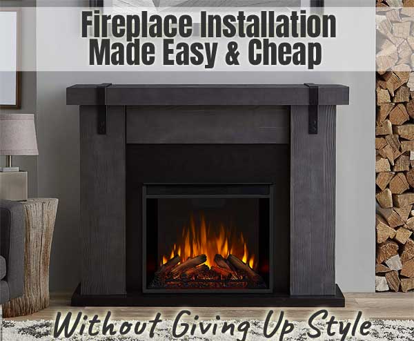 Real Flame Aspen Electric Fireplace with Barnwood Mantel - Easy Installation, Stylish Look