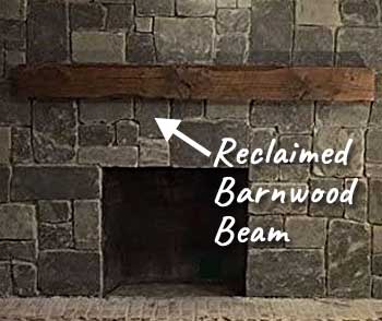 Reclaimed Barnwood Beam to Use as Rustic Fireplace Mantel