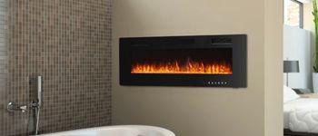 Ultra-Thin Wall Mounted Electric Fireplace in Bathroom